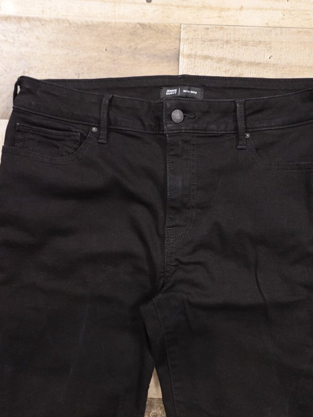 True Religion Jennie Curvy Mid Rise Skinny Jeans Women’s‎ 32 Black Stretch Raw - Picture 2 of 14